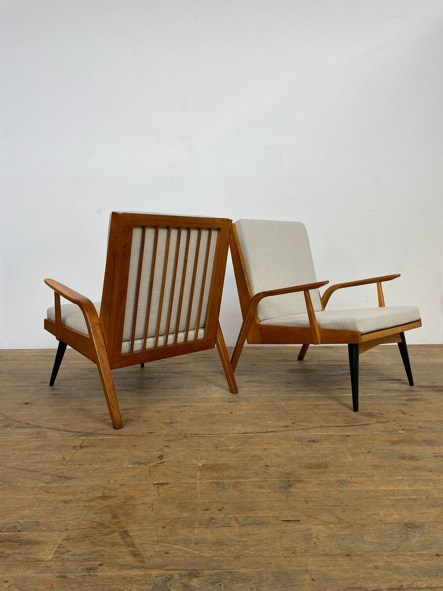 Set of two mid century easy chairs
