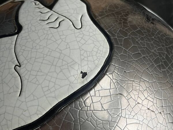 Rare vase ours Longwy