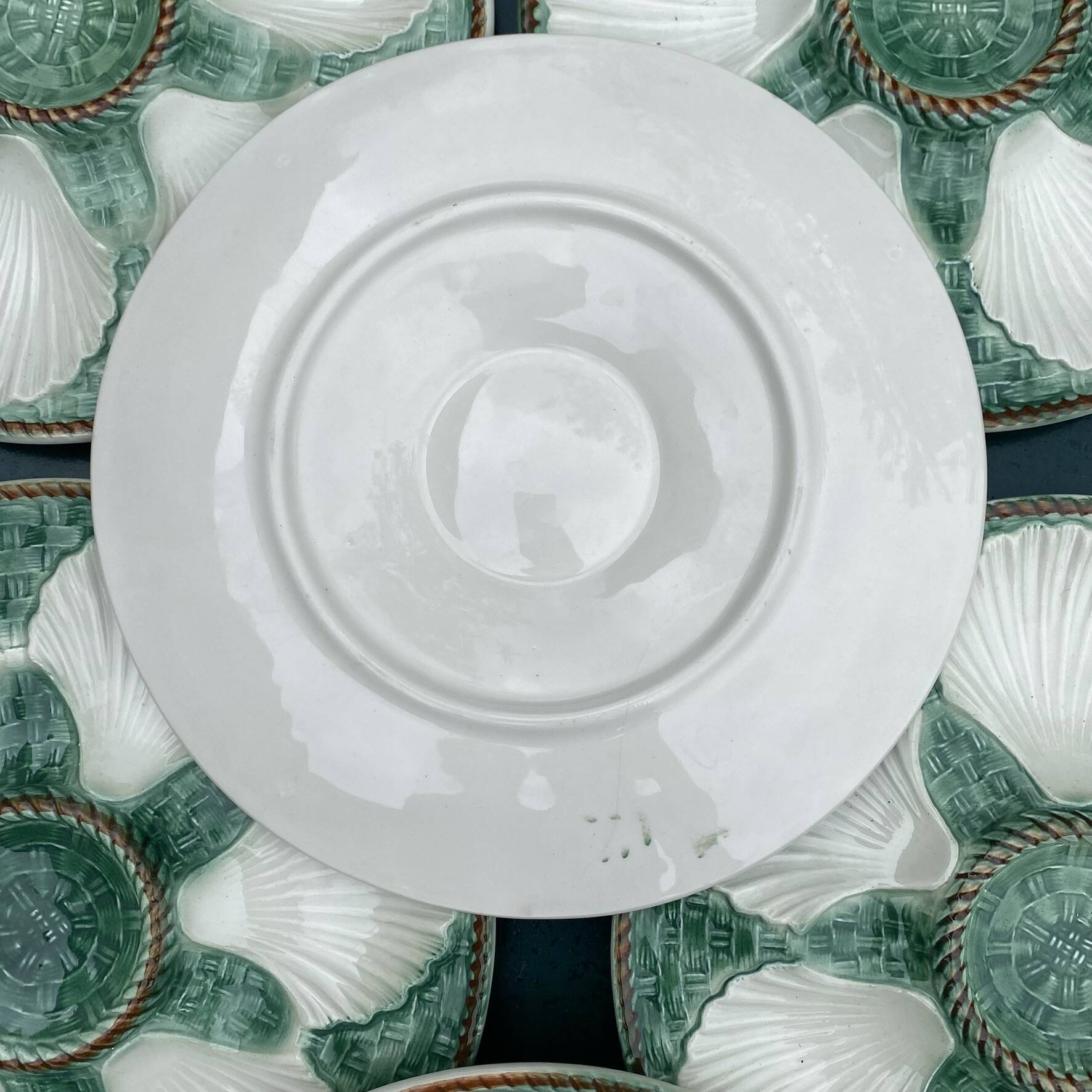 Vintage oyster service in majolica