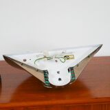 Pair of chrome and blue plexiglass wall lights, Made in Germany, Design, 1970