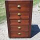 Industrial furniture Wood and Brass, 5 drawers