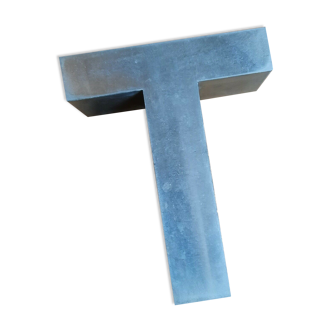 Ancient Letter T Enseigne Alu Chromé deco industrial design loft vintage Garage