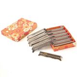 12 chrome metal knife holders