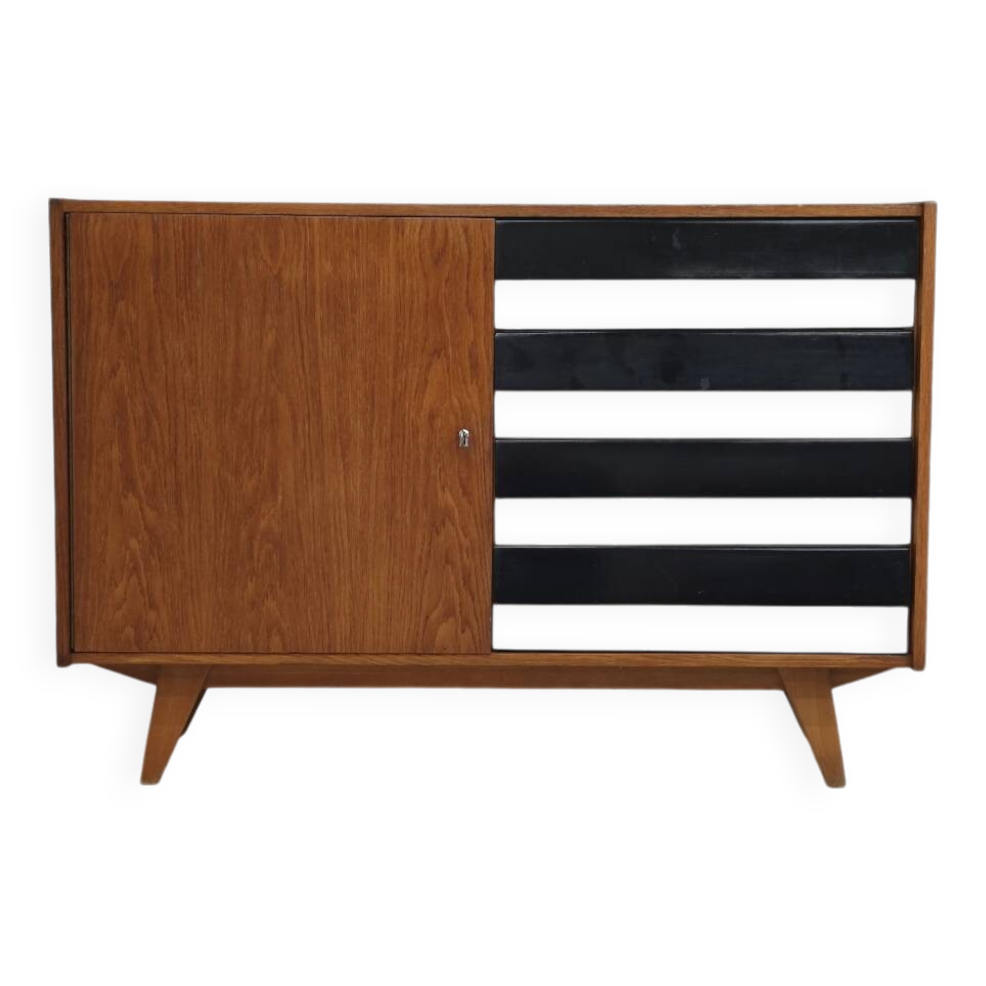 U-458 Sideboard Cabinet by Jiri Jiroutek for Interier Praha black and white 1960