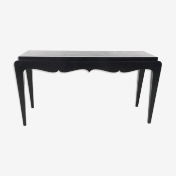 Vintage Black Lacquered Durmast Oak Bench, Italy