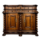 Alsatian sideboard with support height in solid stained wood from the 17th century