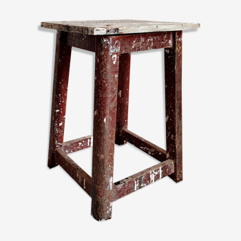Wooden ancient painter's stool