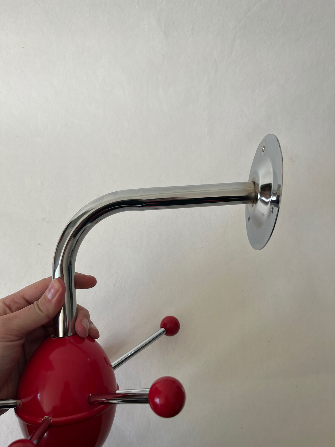 Vintage red Sputnik coat rack