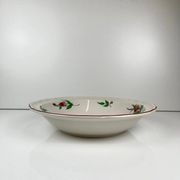 Bowl with rim model Réverbère by KG Lunéville, rose pattern.