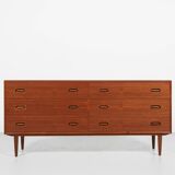 Midcentury Danish sideboard with 6 drawers in teak by Dyrlund 1960s