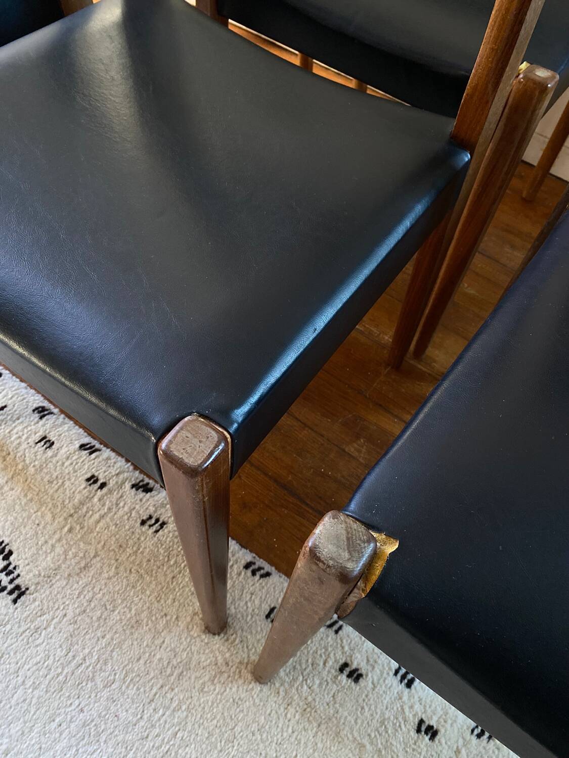 Set of six Scandinavian chairs in vintage teak 1960