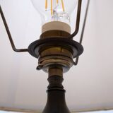 Beautiful metal green-painted tôle table lamp 1960s france