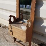 Old teak barber mirror