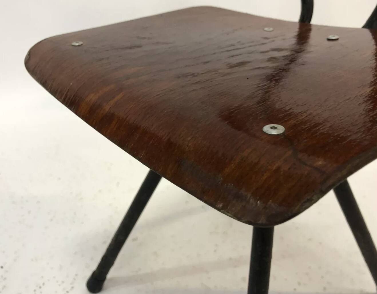 Vintage industrial child s chair, school chair, Dutch design