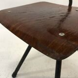 Vintage industrial child s chair, school chair, Dutch design