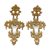 Pair of Venetian Mirrored Appliques Original Antiques