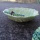 Set of 3 vintage asparagus and cabbage leaves slip dishes made in Italy
