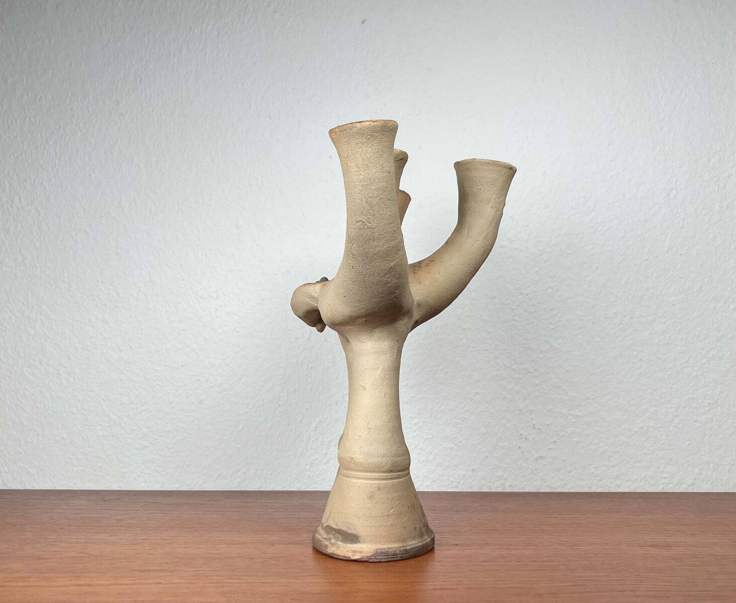 German Studio Pottery Sculptural Candleholder from Hans Fischer, 1980s