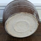Glazed stoneware barrel pot