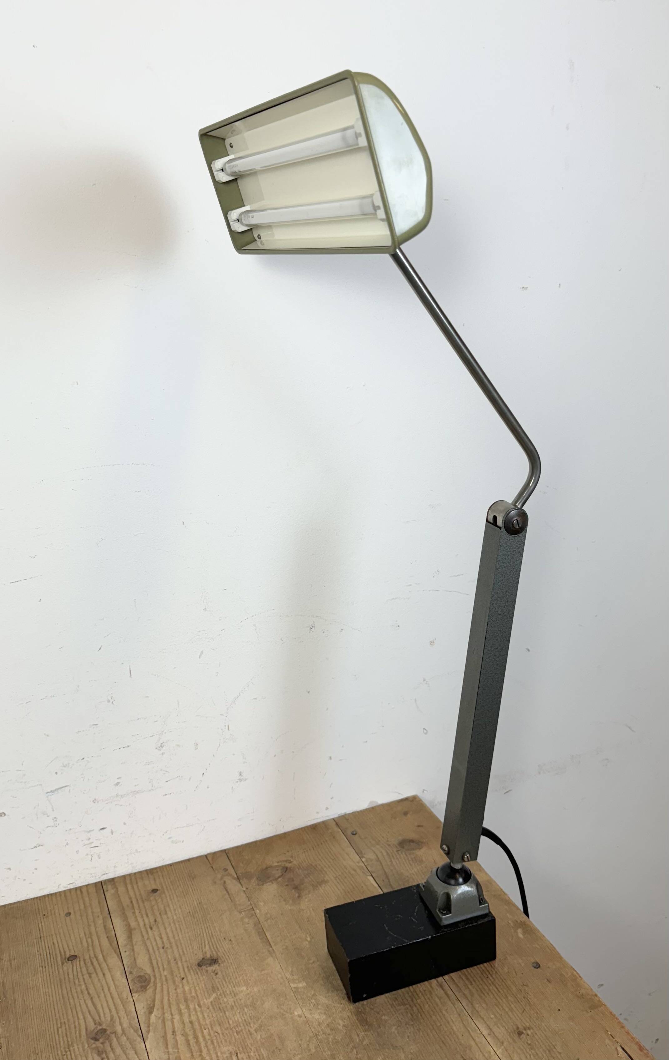Vintage White Italian Architect Table Lamp, 1970s