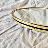 Vintage oval mirror with brass border - EDIL