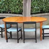 Danish teak extendable round table of the years 60