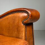 Set of 2 sheepskin club armchairs