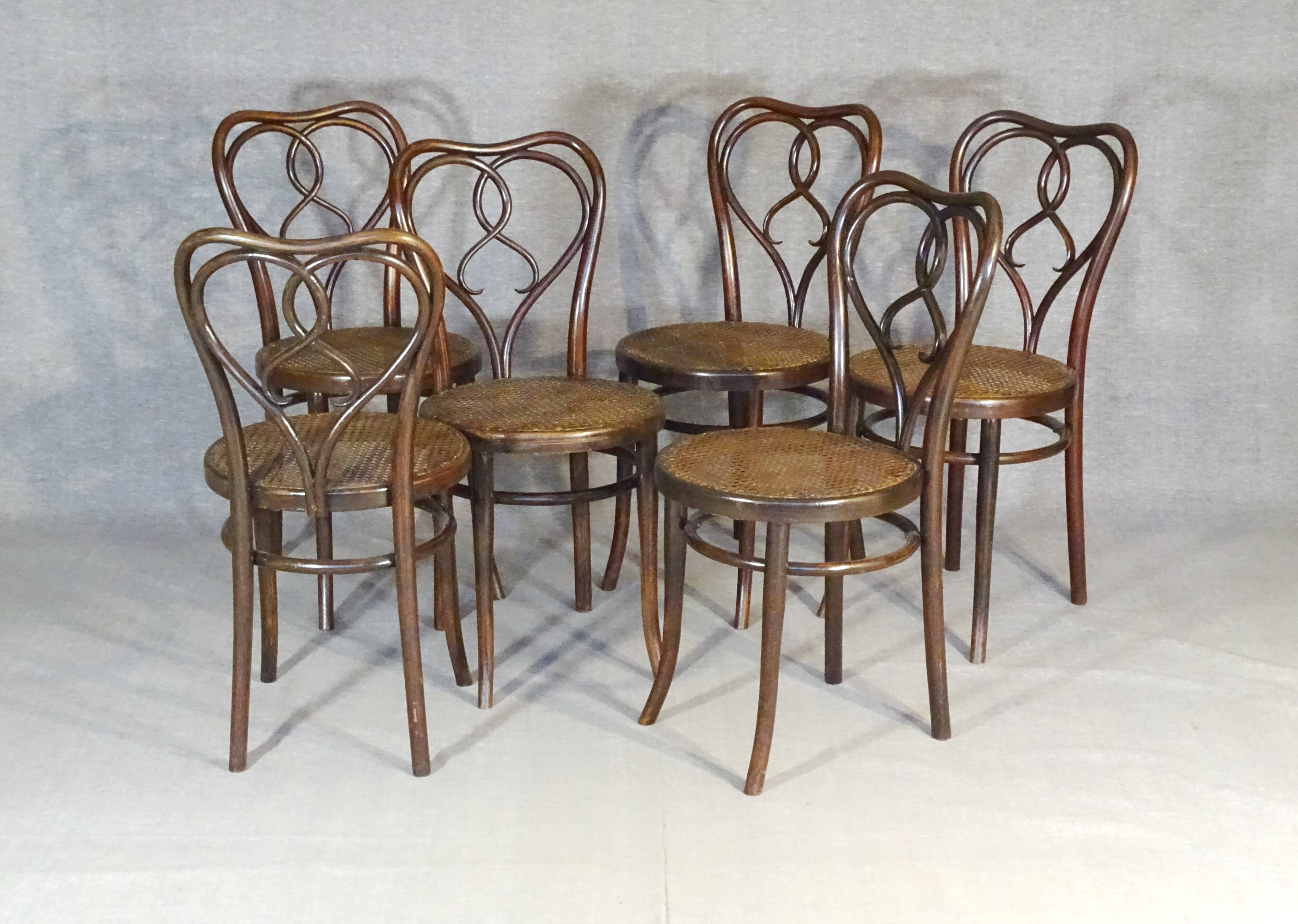 Set de six chaises Thonet N°561- Art nouveau - dining chairs , 1925