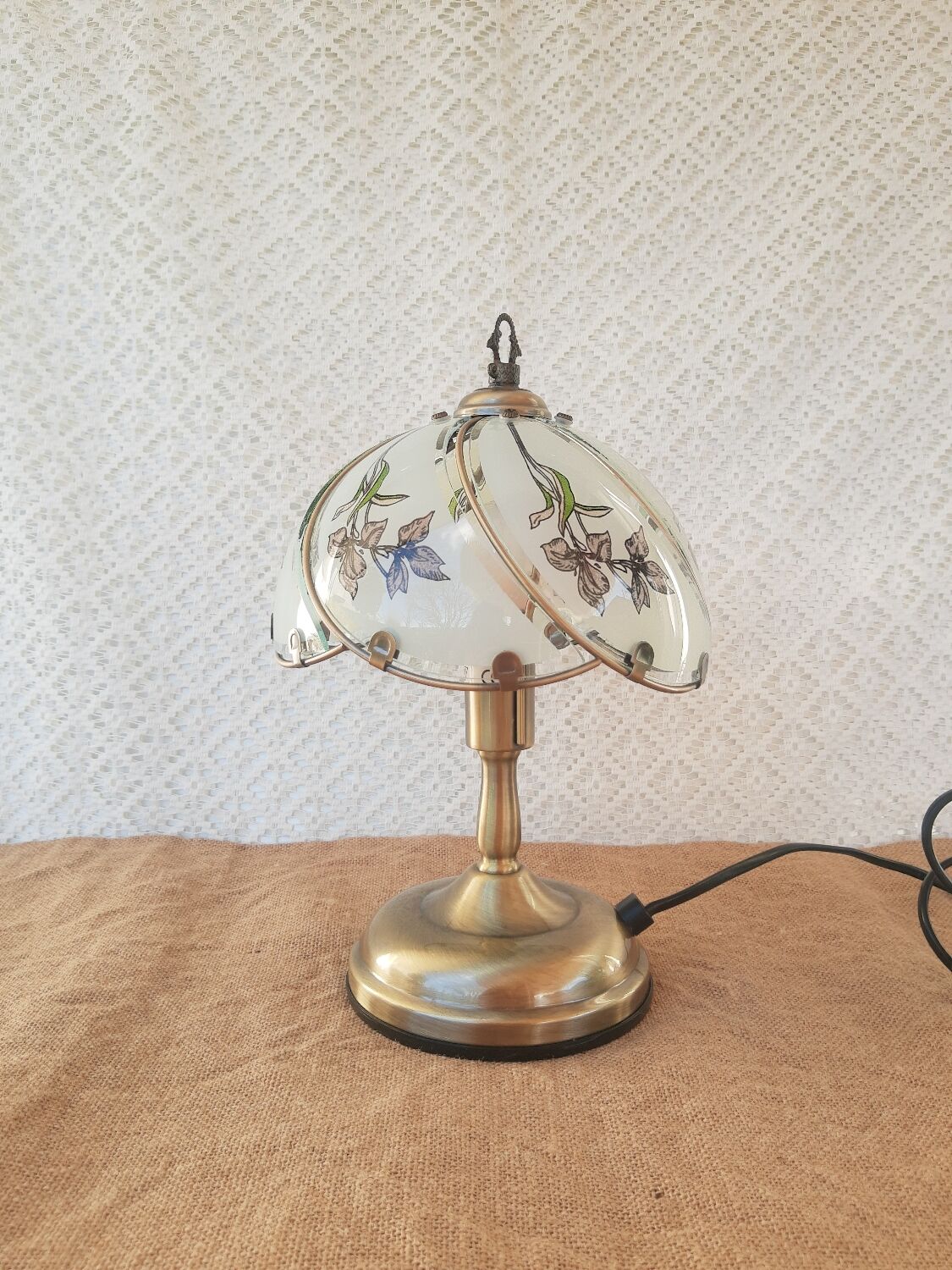 Touch table lamp vintage floral patterns