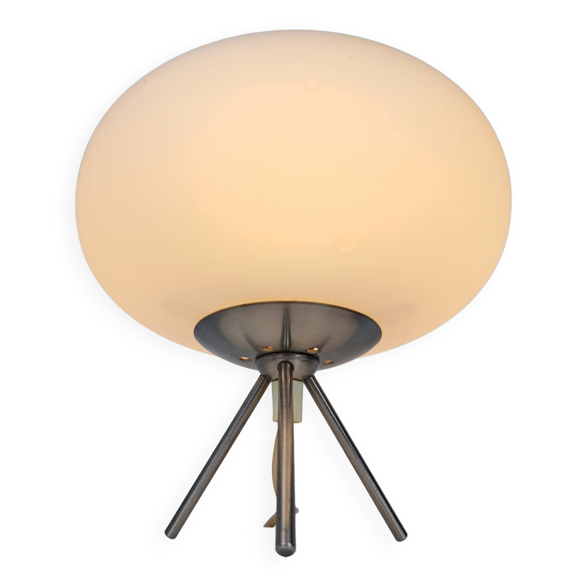 Tripod lamp with opaline UFO space age 70s