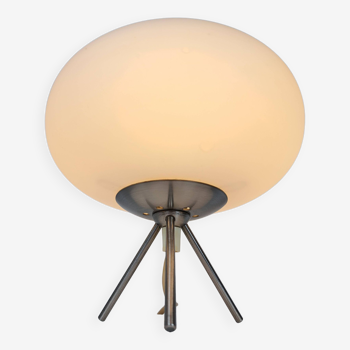 Lampe tripode avec opaline UFO space age 70s