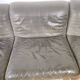 Modulable sofa an armchair in leather and wood