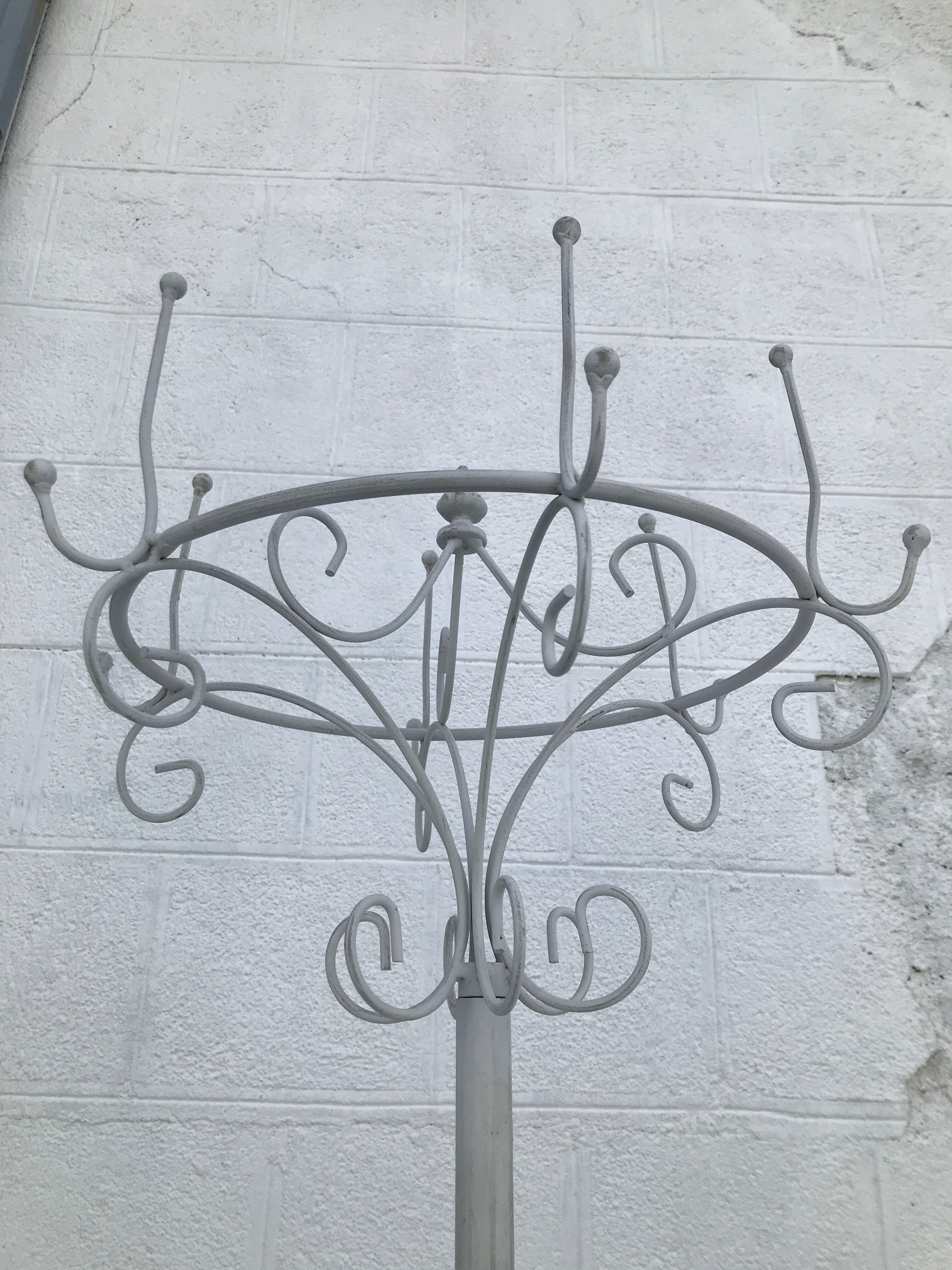 Vintage wrought iron parrot coat rack