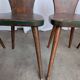 Set of 6 Vintage Brutalist Wooden Chair / Rustic Farmhouse Dining Chair