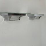 Pair of modernist Henri Petitot wall lights, chrome-plated brass, France, 1930