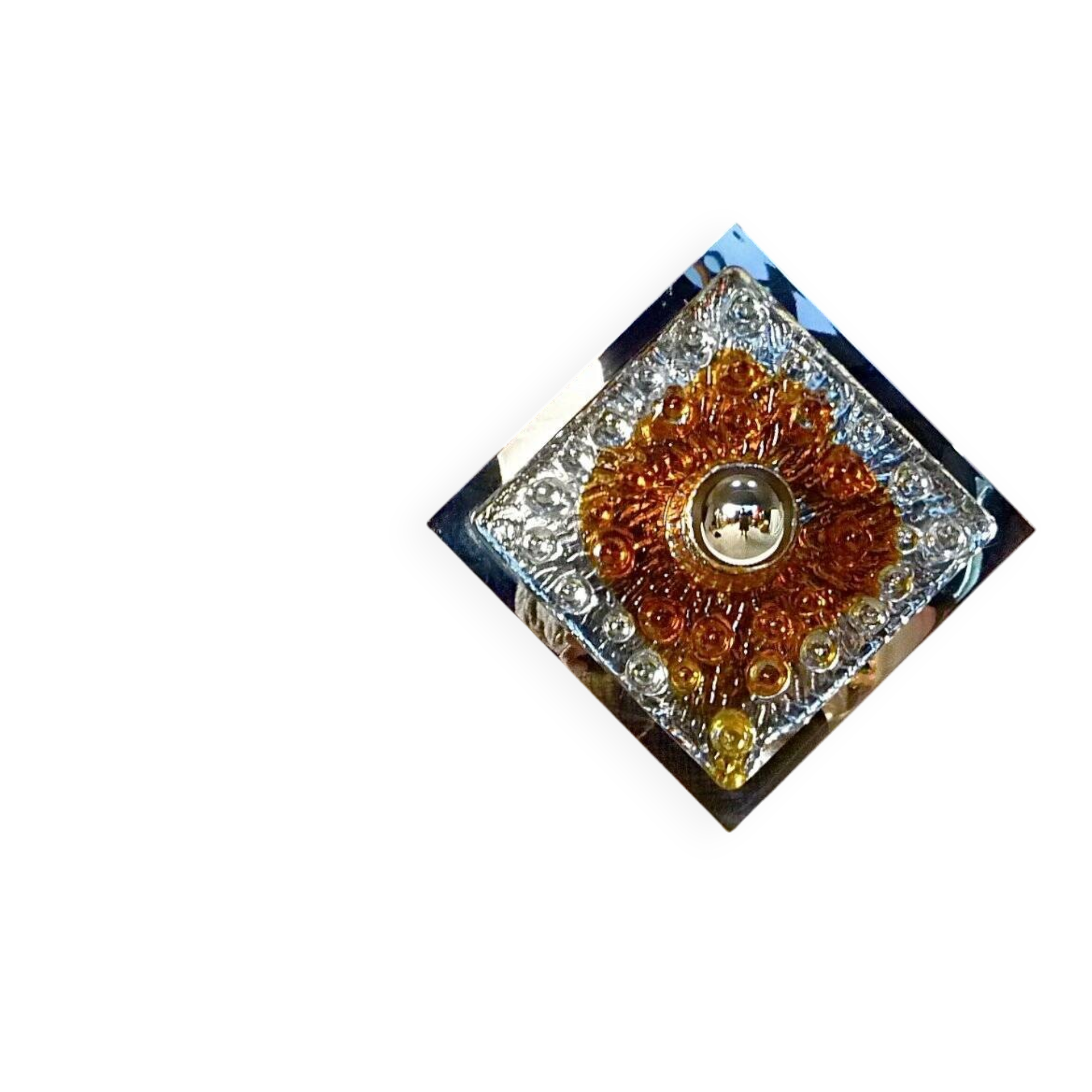 Murano glass & chromed metal wall lamp attributed to  Mazzega Italy 1960s