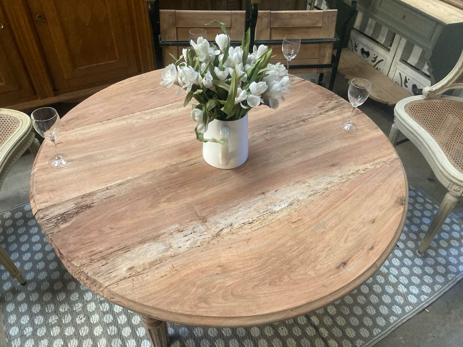 Round farmhouse coffee table
