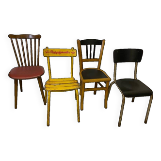 Series of 4 mismatched chairs