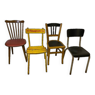 Série de 4 chaises dépareillées