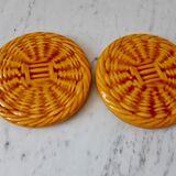 Duo de dessous de bouteilles Vallauris imitation osier