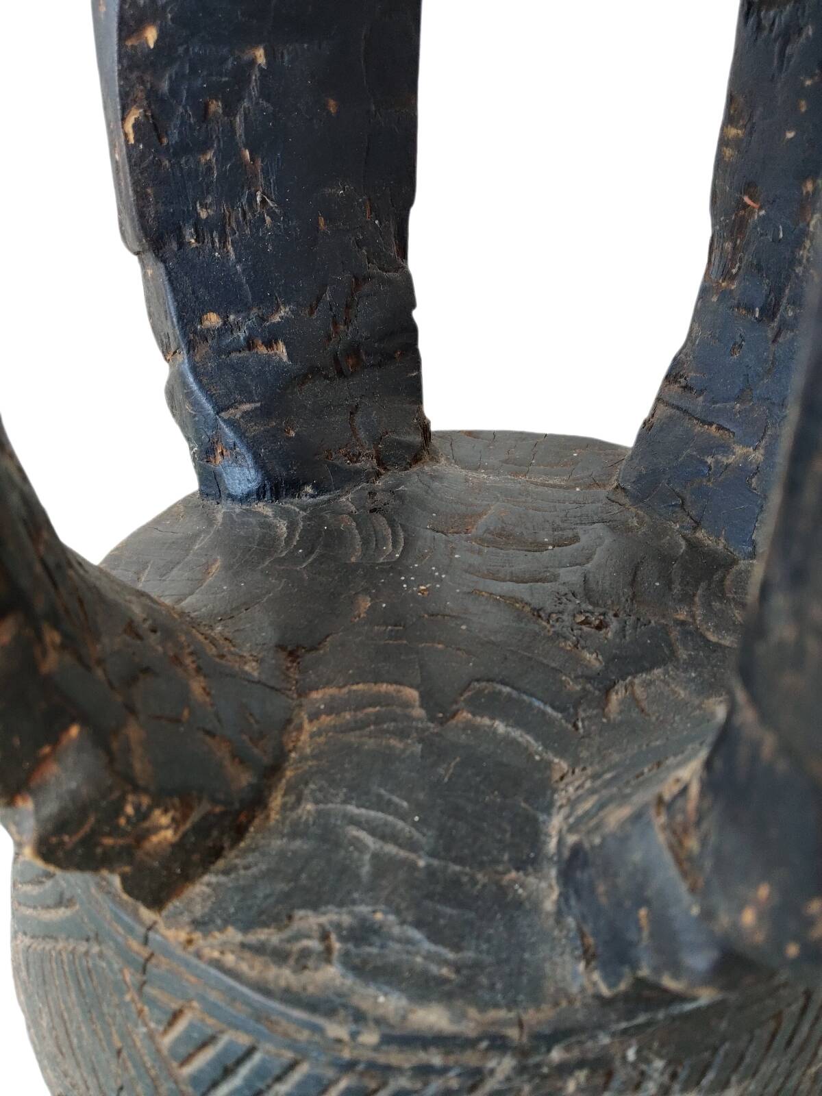 Ancient Dogon African Stool in carved solid wood - Mali