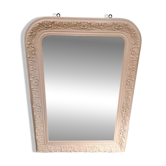 Miroir style Louis Philippe en stuc patiné
