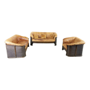 ensemble de canapé vintage - cuir