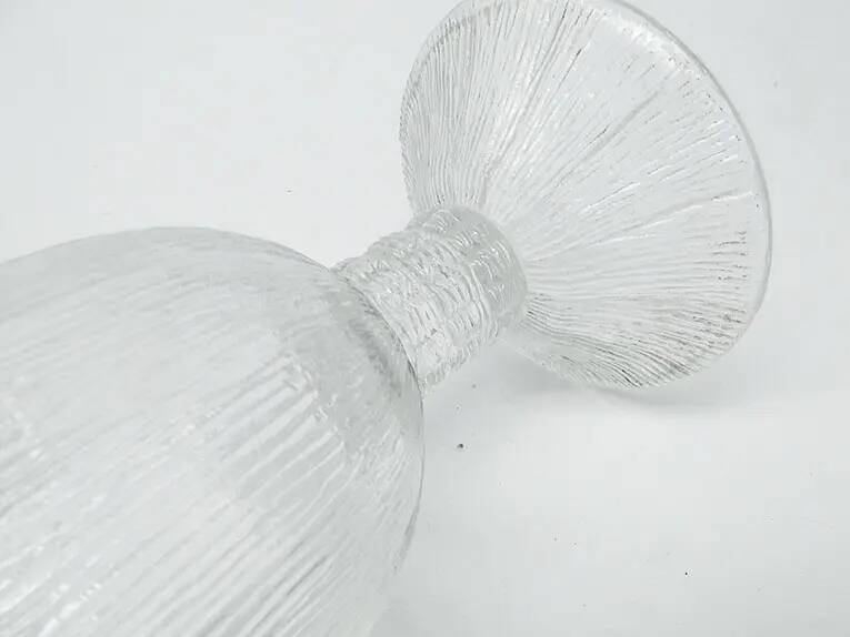 Cora vase, mid-century modern, transparent glass, Ząbkowice, Poland, 1970s