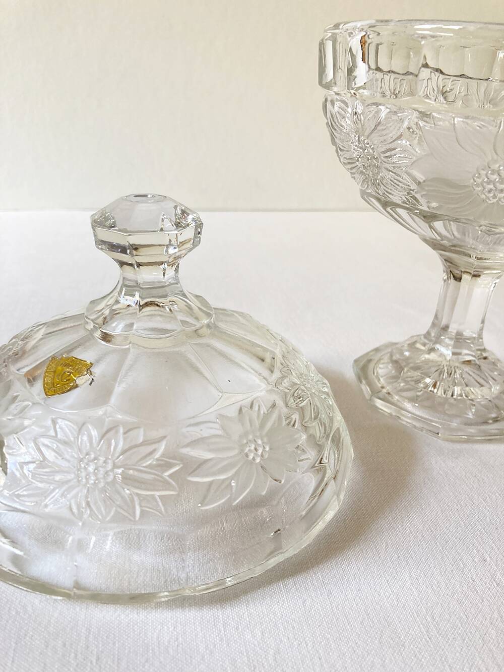 Genuine Bohemian crystal candy box, Czechoslovakia, 1950s-60s