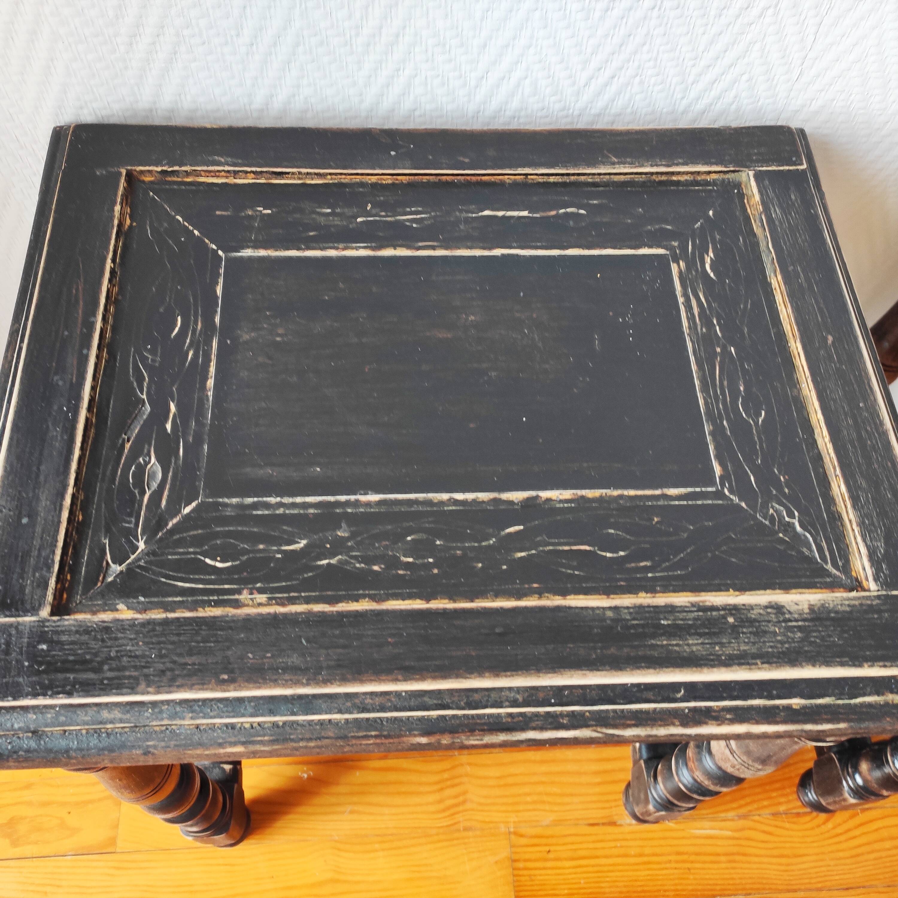 Pair of old Jacobean style sofa ends