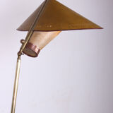 Italian floor lamp in brass was conical adjustable in inclination and height 1950