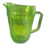 Vintage green molded glass pitcher