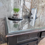 Office XIXth lacquered black and under hand beveled glass