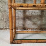 Bibliothèque étagère en bambou vintage